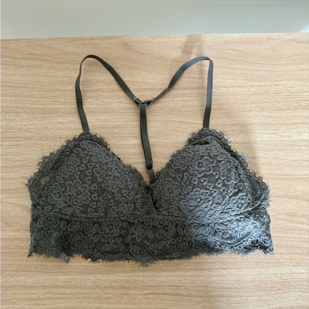 Aerie Gray Lace Bralette